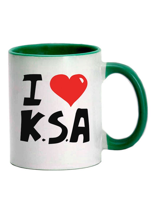 MEC I Love KSA Printed Mug Dark Green 