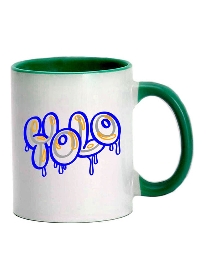 MEC Yolo Graffiti Printed Mug Dark Green