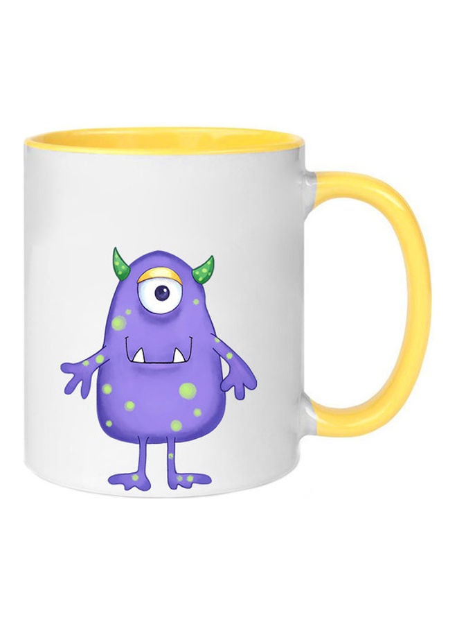 MEC Alien Cute Art Printed Mug Yellow