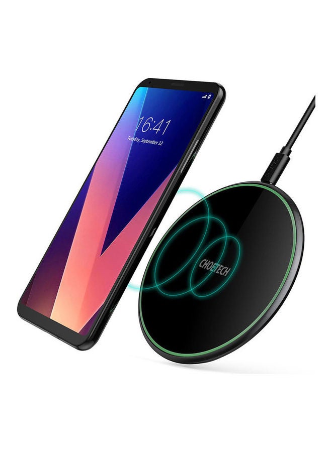 CHOETECH 15W Zinc Alloy Fast Wireless Charging Pad for Apple Iphone 13/12 , Samsung Note/S Series ,Huawei P/Mate Series , LG V/G Series Black - Image 2