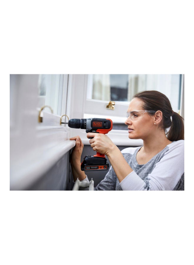 BLACK+DECKER - Cordless Drill Driver with Li-Ion 1.5Ah Battery And Kitbox 18V BCD001C1MEA2-GB Orange/Black 50x65x15cm - Image 1