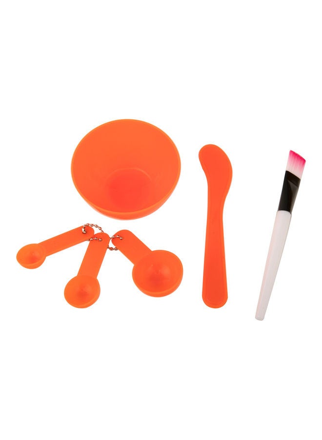 6-Piece Makeup Bowl And Brush Set Orange - Image 1