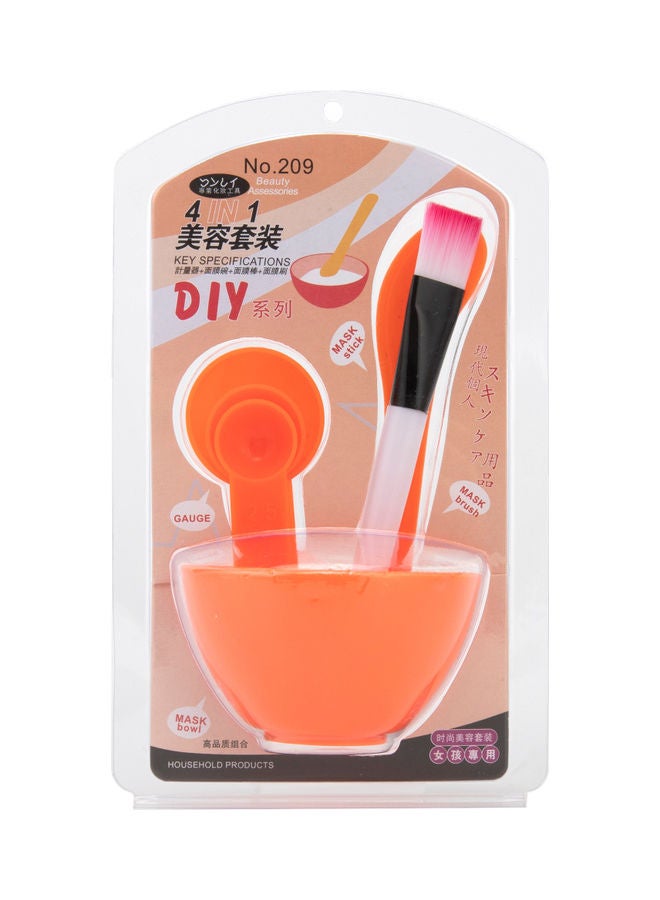 6-Piece Makeup Bowl And Brush Set Orange - Image 3