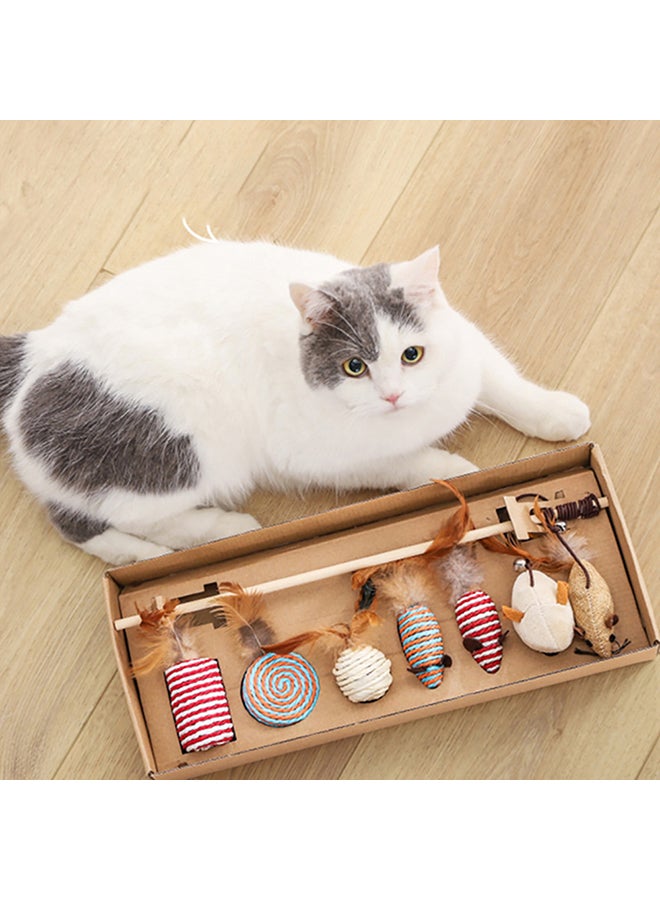 صندوق هدايا مع عصا وأشكال مضحكة للقطط متعدد الألوان 41x17x5سم - Image 2