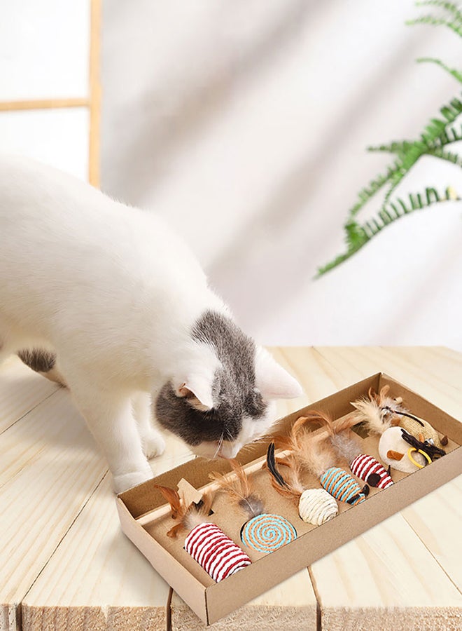صندوق هدايا مع عصا وأشكال مضحكة للقطط متعدد الألوان 41x17x5سم - Image 4