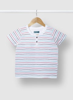 RAHA Classy Casual Boys Printed T-Shirt Blue / Whte  - Image 1