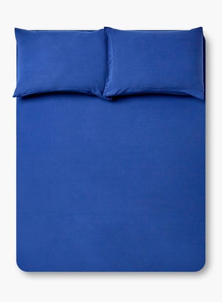 Fitted Bedsheet Set Single Size Size Microfiber Material Light Weight Soft Feel Everyday Use 90 GSM 1 Bed Sheet And 2 Pillow Case Navy Blue Color Polyester Navy Blue 120 x 200 + 33cm - v1630496999/N43996687A_4