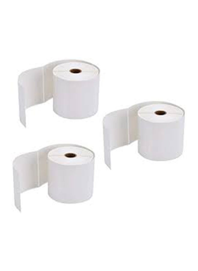POSTECH 3-Piece Direct Thermal Barcode Label Rolls Set White  - Image 1