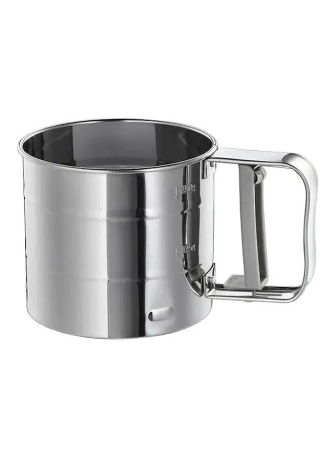 idealisk Flour Sifter  Stainless Steel Silver