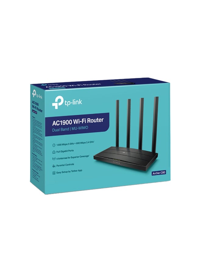 TP-LINK - AC1900 MU-MIMO Wi-Fi Router Black - Image 1