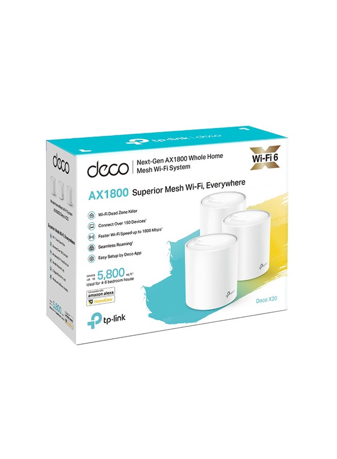 تي بي لينك نظام واي فاي 6 شبكي للمنزل بالكامل AX1800 أبيض - Image 3