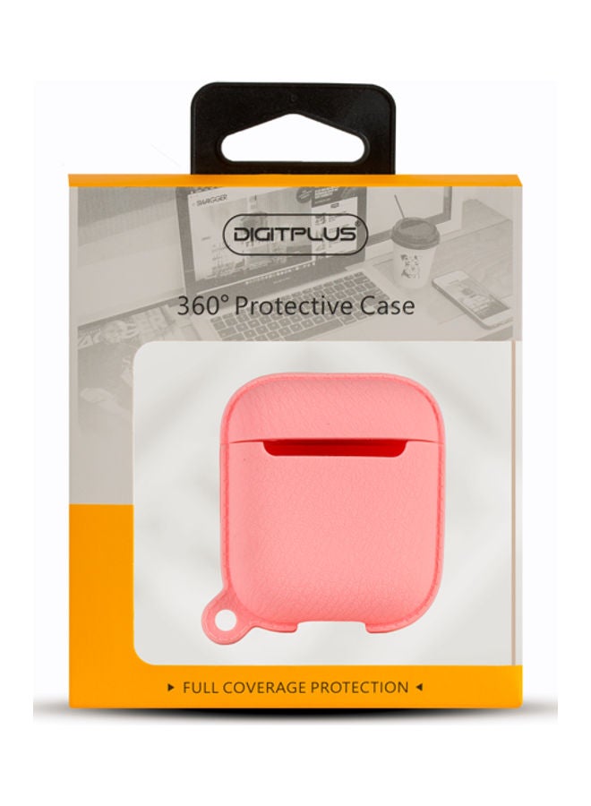 ديجيتبلس غطاء حماية 360 درجة لسماعات أبل آيربودز مع حلقة بقفل زنبركي وردي - Image 3