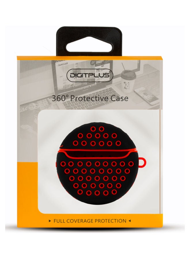 ديجيتبلس غطاء حماية 360 درجة لسماعات أبل آيربودز أسود/ أحمر - Image 3