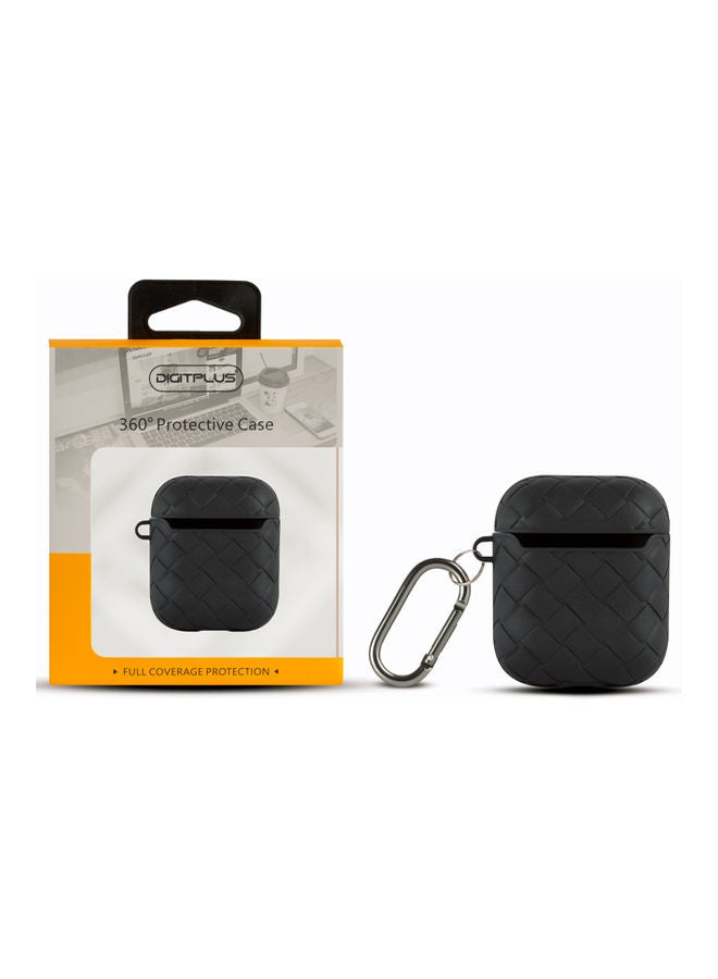 ديجيتبلس غطاء حماية 360 درجة لسماعات أبل آيربودز مع حلقة بقفل زنبركي أسود - Image 2