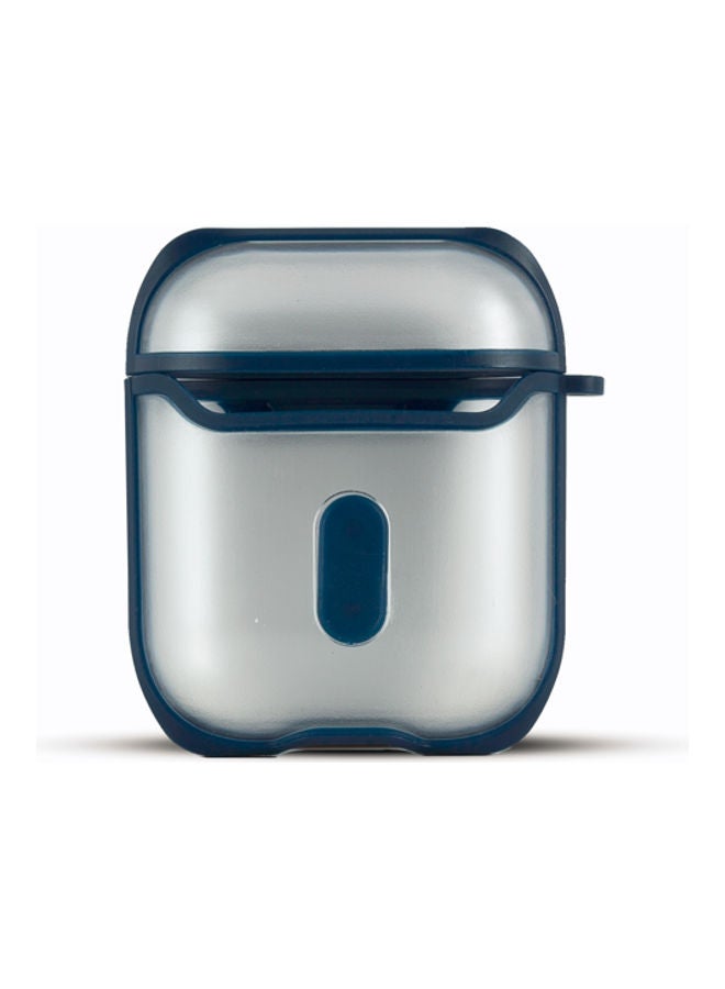 ديجيتبلس غطاء حماية 360 درجة لسماعات أبل آيربودز مع حلقة بقفل زنبركي أزرق/ أبيض - Image 1