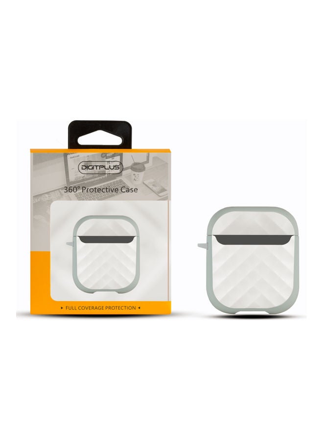 ديجيتبلس غطاء حماية 360 درجة لسماعات أبل آيربودز أبيض/رمادي - Image 2