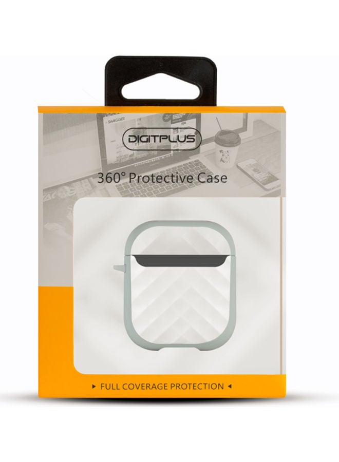 ديجيتبلس غطاء حماية 360 درجة لسماعات أبل آيربودز أبيض/رمادي - Image 3