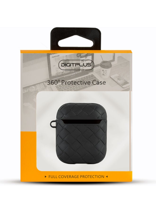 ديجيتبلس غطاء حماية 360 درجة لسماعات أبل آيربودز مع حلقة بقفل زنبركي أسود - Image 3