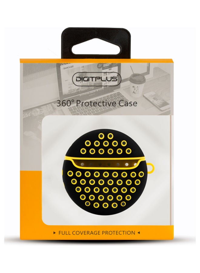 ديجيتبلس غطاء حماية 360 درجة لسماعات أبل آيربودز أصفر/ أسود - Image 3