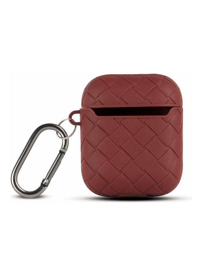 ديجيتبلس غطاء حماية 360 درجة لسماعات أبل آيربودز مع حلقة بقفل زنبركي بورغندي - Image 1