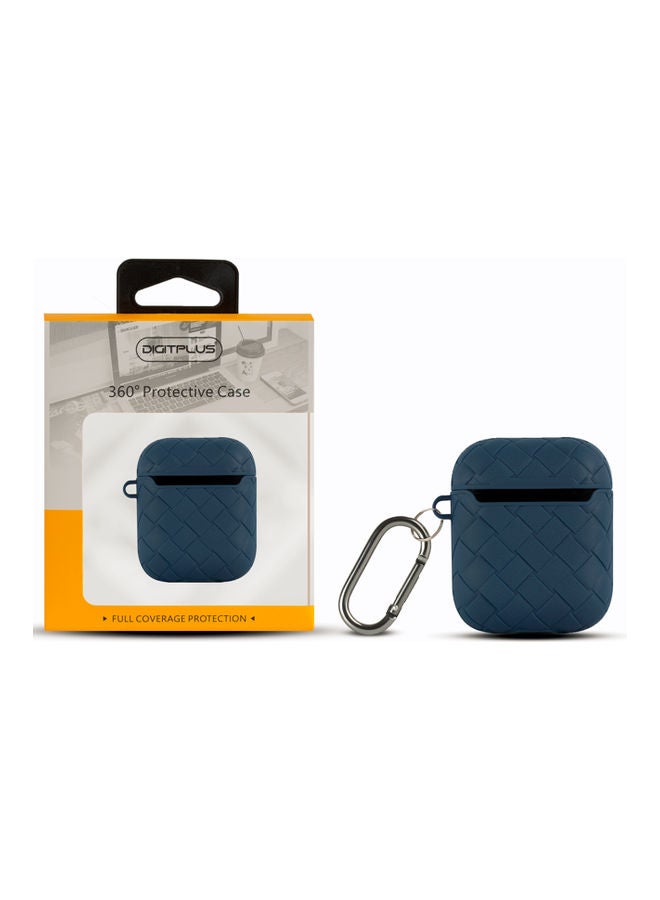 ديجيتبلس غطاء حماية 360 درجة لسماعات أبل آيربودز مع حلقة بقفل زنبركي أزرق - Image 2