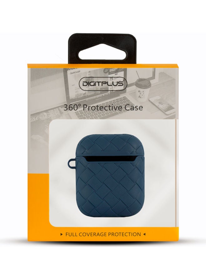 ديجيتبلس غطاء حماية 360 درجة لسماعات أبل آيربودز مع حلقة بقفل زنبركي أزرق - Image 3