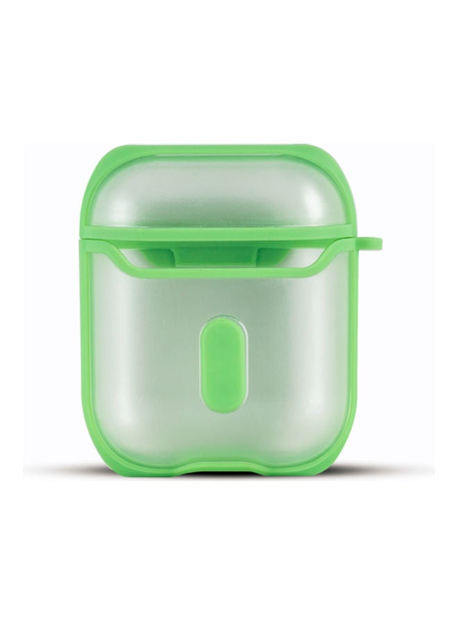 ديجيتبلس غطاء حماية 360 درجة لسماعات أبل آيربودز مع حلقة بقفل زنبركي أخضر/ أبيض - Image 1