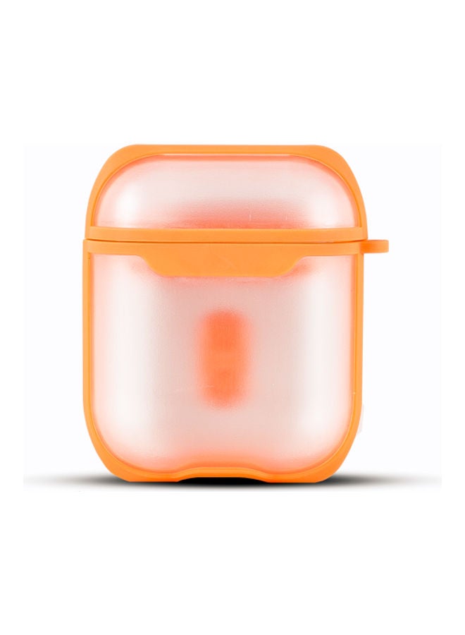 Digitplus - 360-Degree Protective Cover For Apple AirPods With Carabiner Orange/White - Image 1
