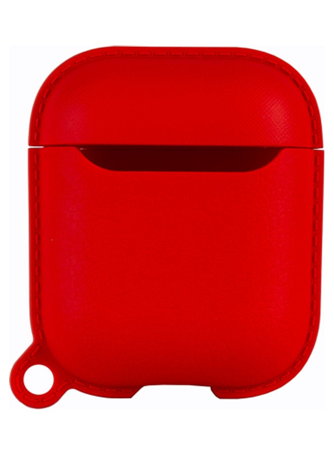 ديجيتبلس غطاء حماية 360 درجة لسماعات أبل آيربودز مع حلقة بقفل زنبركي أحمر - Image 1