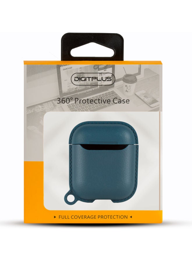 ديجيتبلس غطاء حماية 360 درجة لسماعات أبل آيربودز مع حلقة بقفل زنبركي أزرق - Image 3