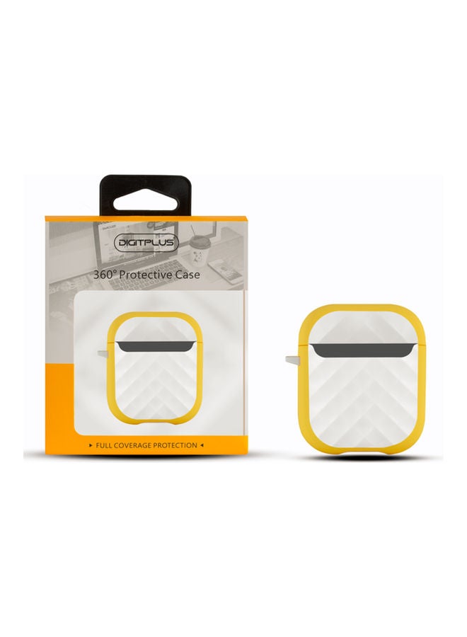Digitplus - 360-Degree Protective Cover For Apple AirPods White/Yellow - Image 1