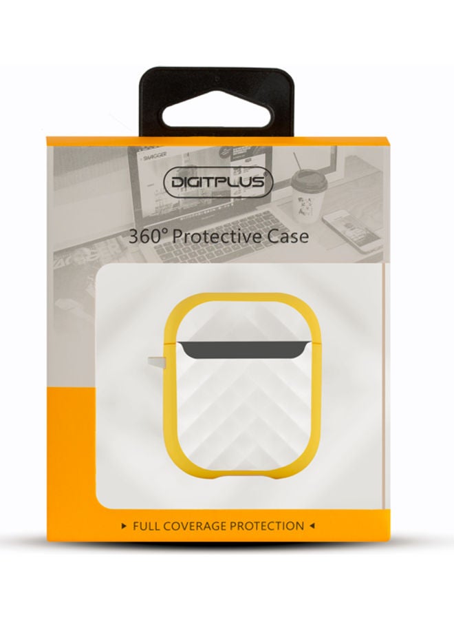 Digitplus - 360-Degree Protective Cover For Apple AirPods White/Yellow - Image 1