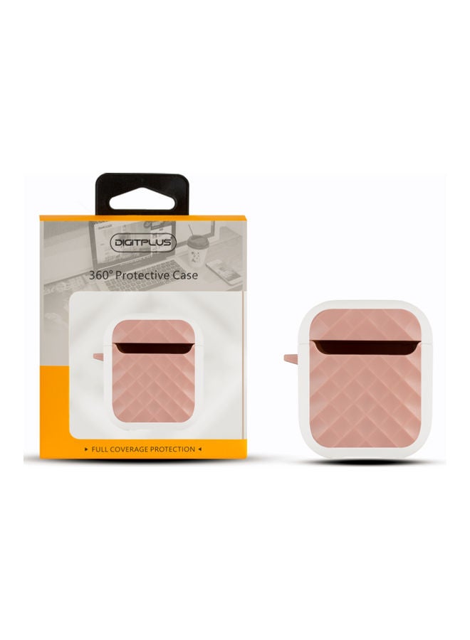 ديجيتبلس غطاء حماية 360 درجة لسماعات أبل آيربودز وردي/ أبيض - Image 2