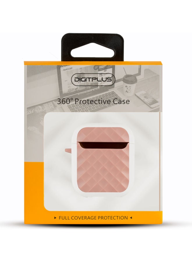 ديجيتبلس غطاء حماية 360 درجة لسماعات أبل آيربودز وردي/ أبيض - Image 3