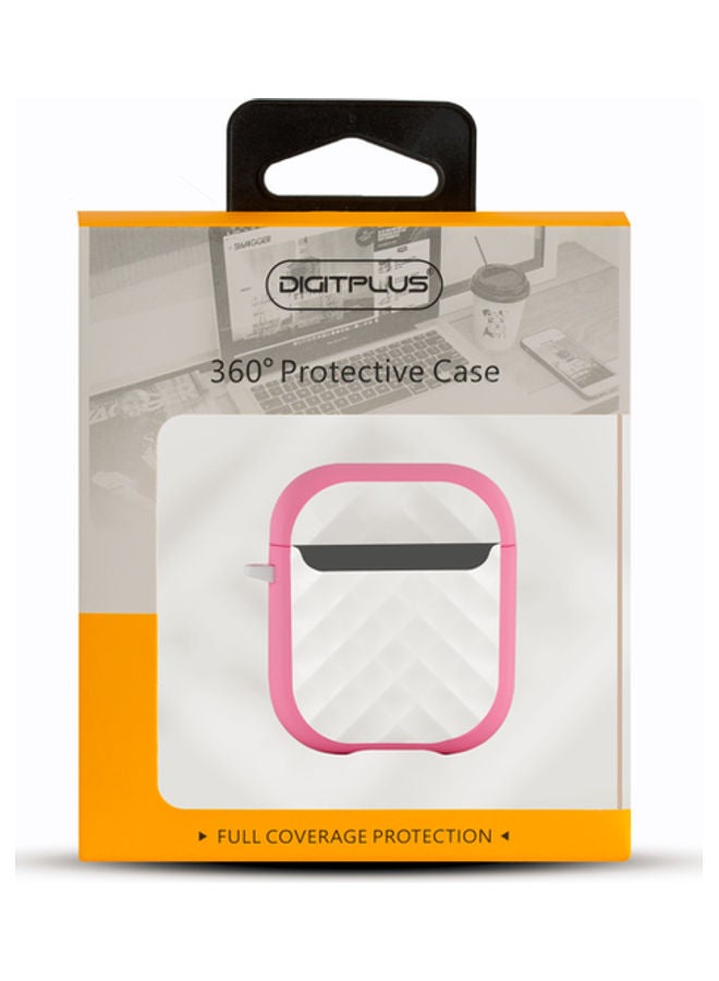 ديجيتبلس غطاء حماية 360 درجة لسماعات أبل آيربودز أبيض/ وردي - Image 3