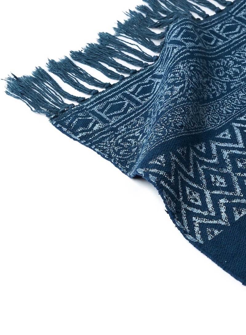 Noon East Bath Mat - 60X90 Cm - 100% Cotton - Indigo Color - Bathroom Mat Soft And Cushion Indigo 60 x 90cm