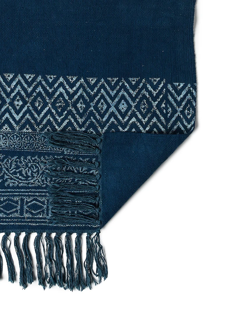 Noon East Bath Mat - 60X90 Cm - 100% Cotton - Indigo Color - Bathroom Mat Soft And Cushion Indigo 60 x 90cm