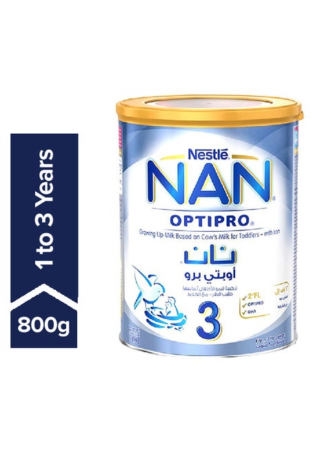 Nestlé Optipro 3 Growing Up Milk From 1 To 3 Years, With 2’FL And BL Probiotic 800grams