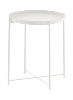 Roman Gifts Round Tray Table White 45x45x53cm  - Image 1