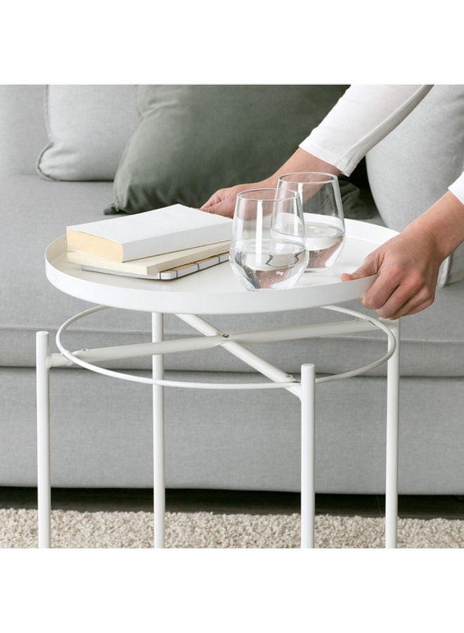 Roman Gifts Round Tray Table White 45x45x53cm  - Image 2