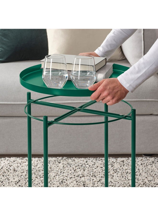 Round Tray Table Green 45x45x53cm