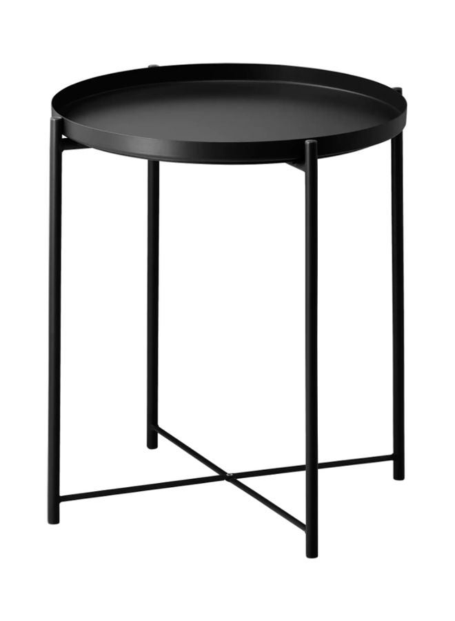 Roman Gifts Round Tray Table Black 45x45x53cm  - Image 1