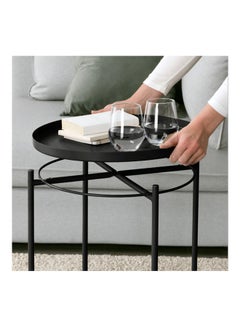 Roman Gifts Round Tray Table Black 45x45x53cm  - Image 2