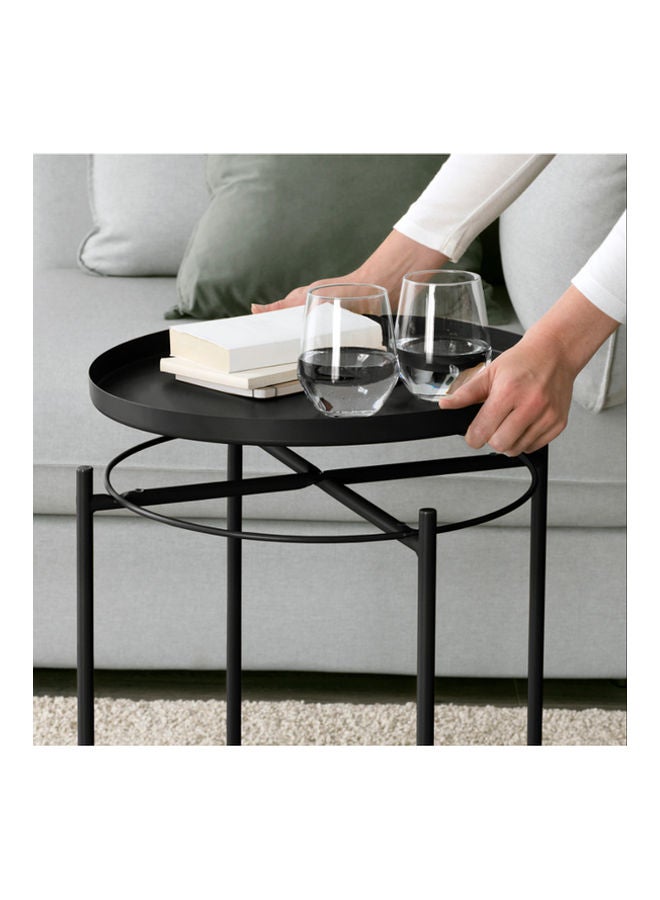Roman Gifts Round Tray Table Black 45x45x53cm  - Image 2