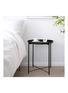 Roman Gifts Round Tray Table Black 45x45x53cm  - Image 4