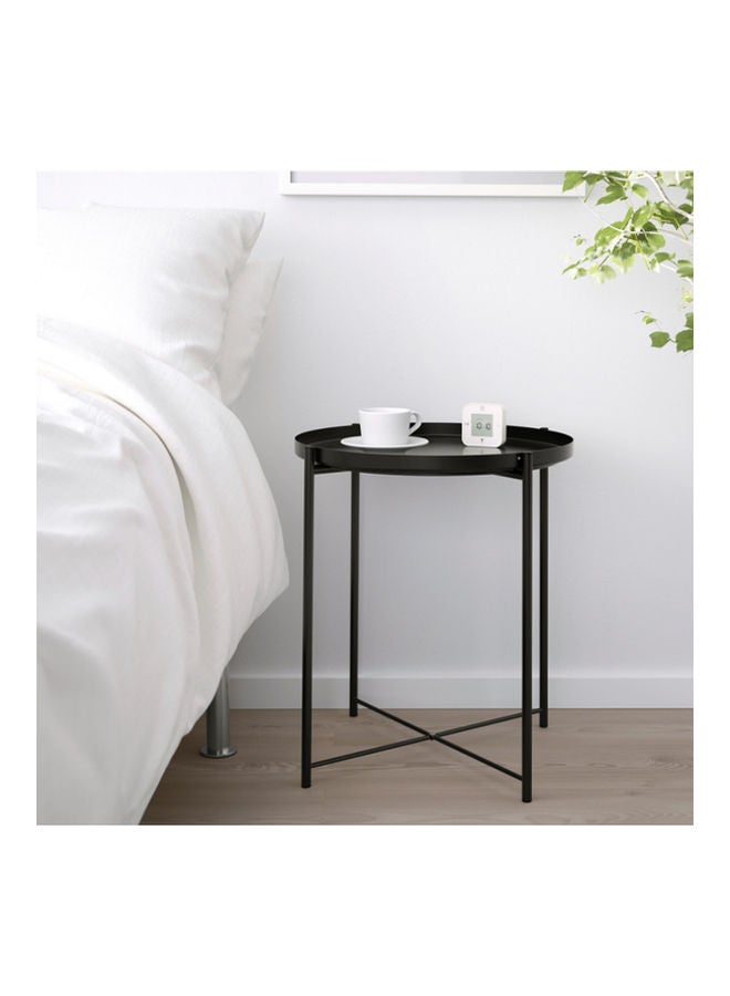 Roman Gifts Round Tray Table Black 45x45x53cm  - Image 4