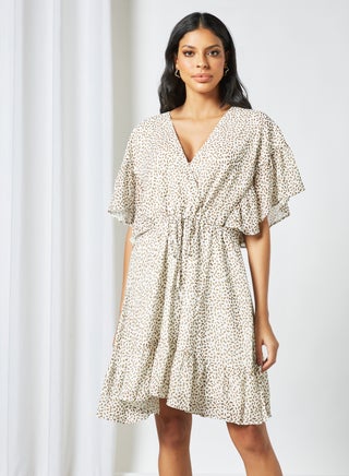 All-Over Print Dress Beige - v1630504551/N47697795V_1
