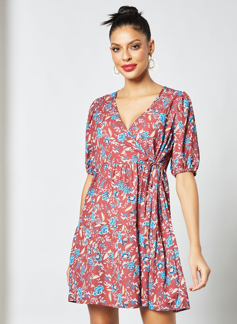 LABEL RAIL Floral Print Mini Dress Multicolour  - Image 1