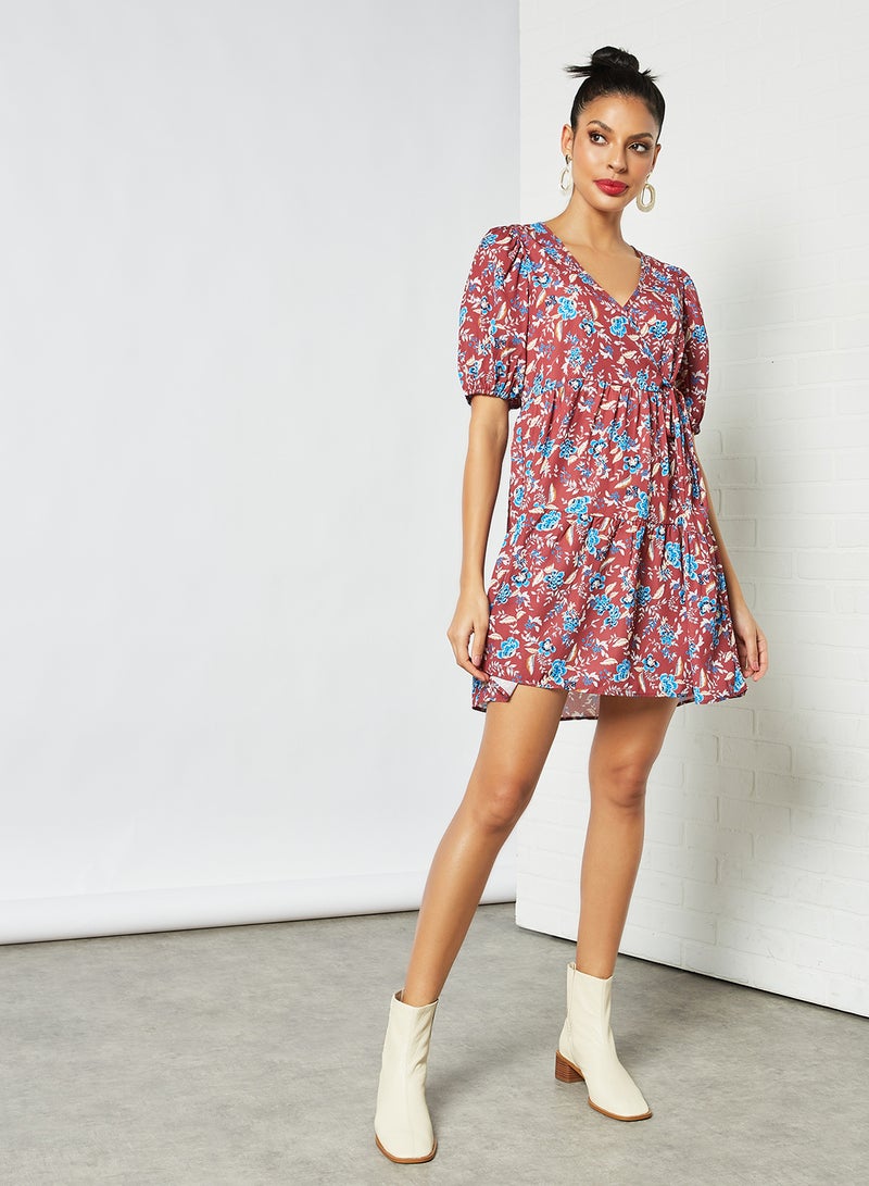 LABEL RAIL Floral Print Mini Dress Multicolour  - Image 3