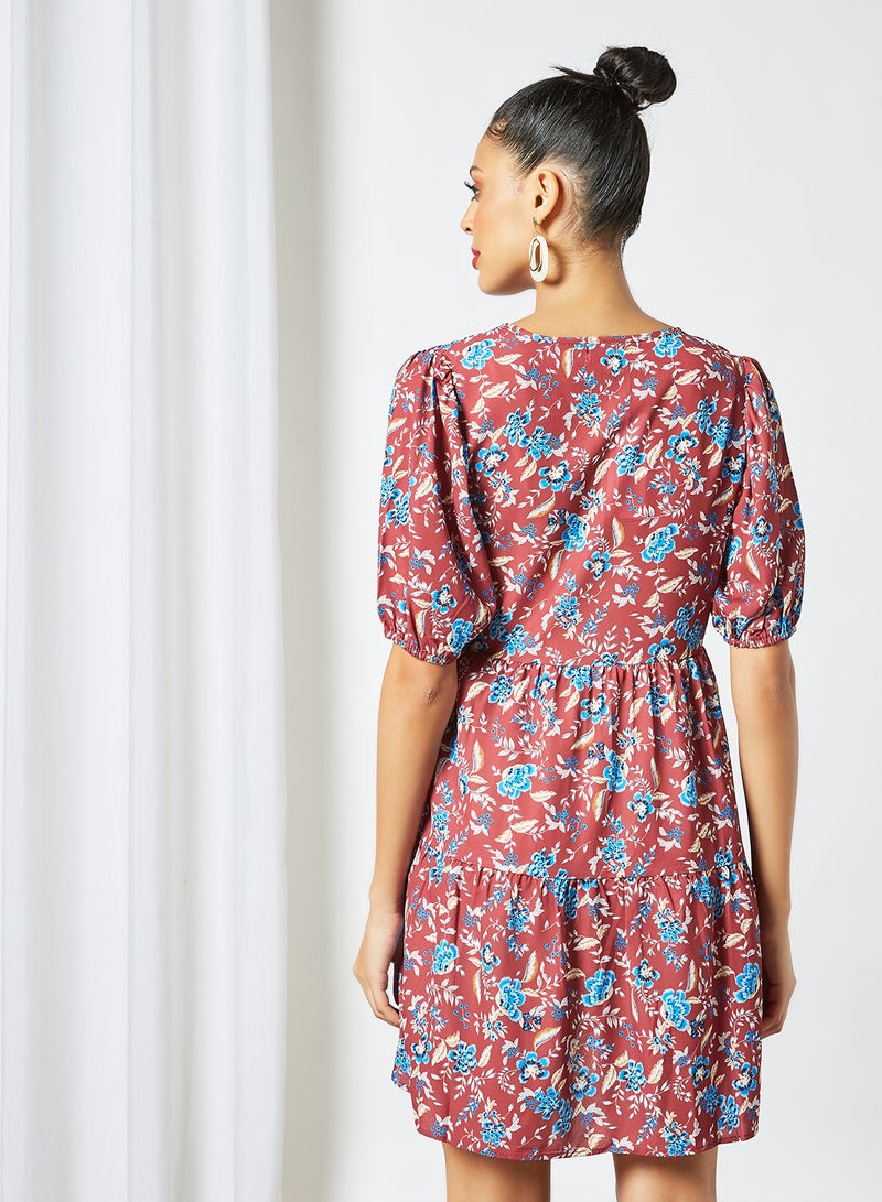 LABEL RAIL Floral Print Mini Dress Multicolour  - Image 4